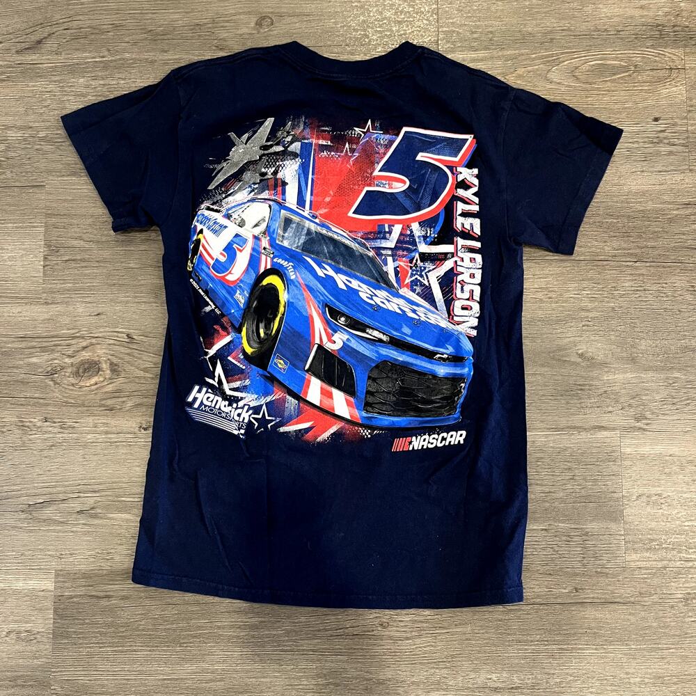 Larson Motorsports #5 NASCAR Black Racing Graphic Tee Streetwear Size S